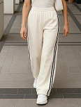 Брюки с лампасами женские молочные