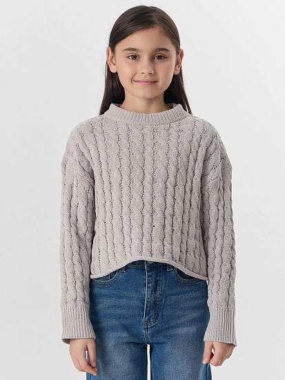 картинка Джемпер для девочек серый от известного бренда одежды для девочек Mark Formelle