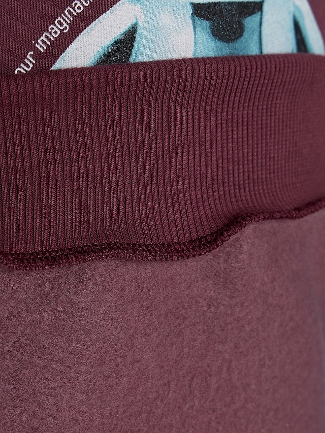 Теплый свитшот для мальчиков коричневый с начесом - 8