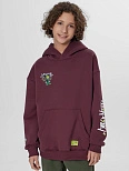 Теплое худи для мальчиков бордовое с начесом