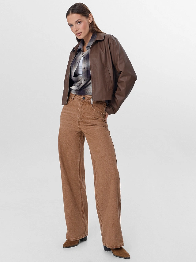 Джинсы женские коричневые - 9