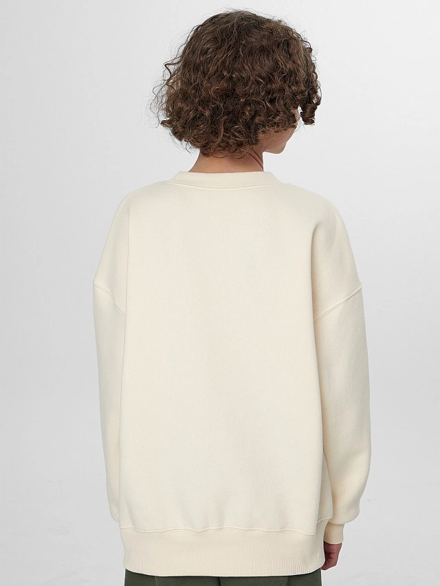 Свитшот для мальчиков бежевый с надписью "River adventure..." - 3