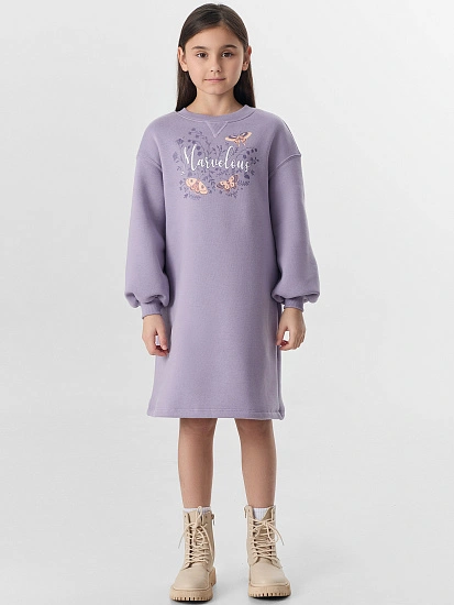 картинка Платье для девочек фиолетовое с надписью "Marvelous" от известного бренда одежды для девочек Mark Formelle
