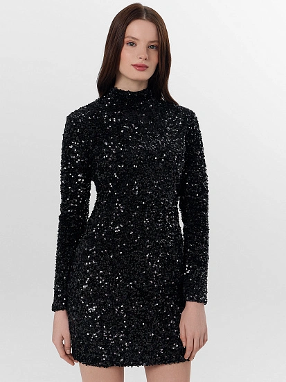 картинка Платье женское черное с пайетками от магазина стильной одежды Mark Formelle