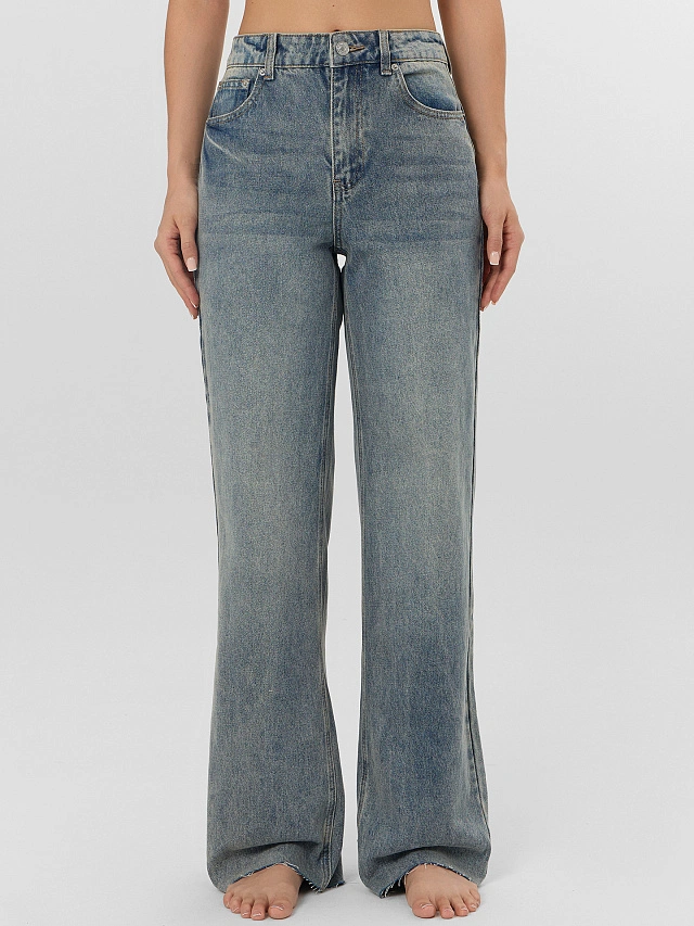 Джинсы женские wide leg синие - 3