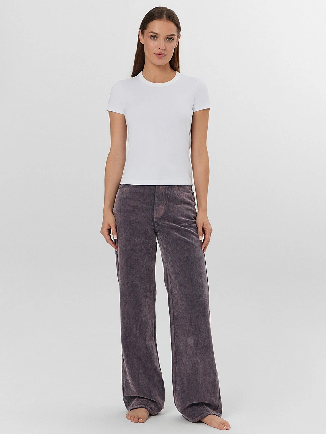 Джинсы женские wide leg пыльно-розовые - 5