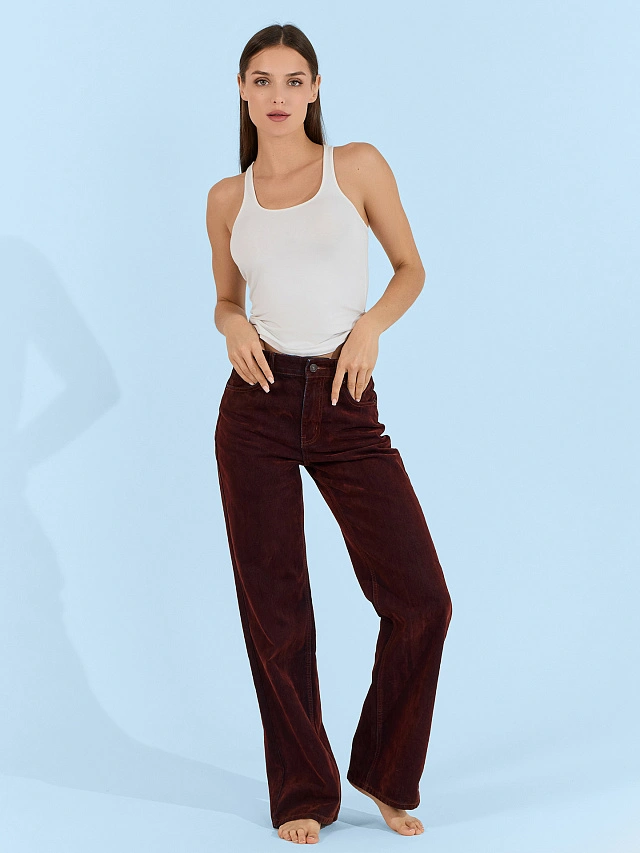 Джинсы женские коричневые - 3