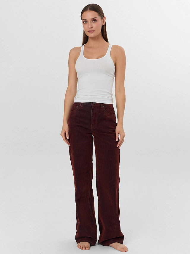 Джинсы женские коричневые - 6