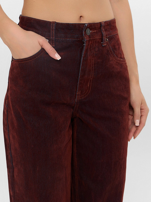 Джинсы женские коричневые - 7