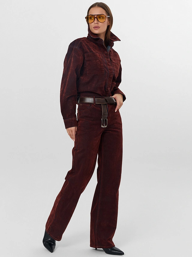 Джинсы женские коричневые - 9