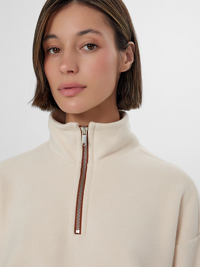 Толстовка женская бежевая из флиса - 5