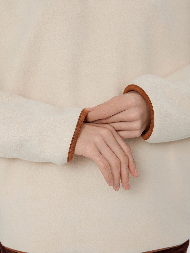 Толстовка женская бежевая из флиса - 6