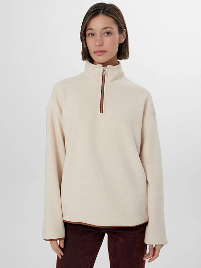 картинка Толстовка женская бежевая из флиса от магазина стильной одежды Mark Formelle