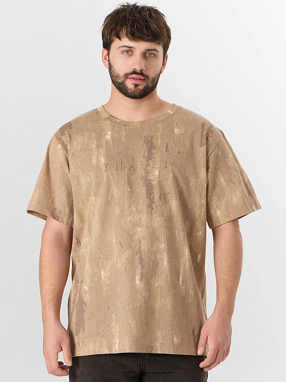 картинка Футболка мужская бежевая в технике тай-дай от магазина мужской одежды Mark Formelle