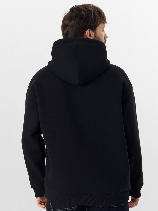 Толстовка мужская черная на молнии - 2