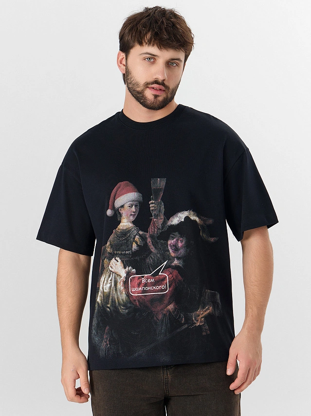 Футболка мужская черная новогодняя - 3