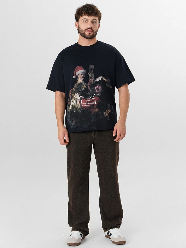 Футболка мужская черная новогодняя - 5