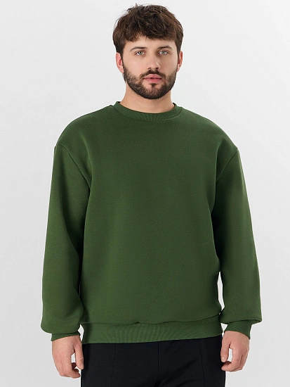 картинка Свитшот мужской зеленый из футера с начесом от магазина мужской одежды Mark Formelle