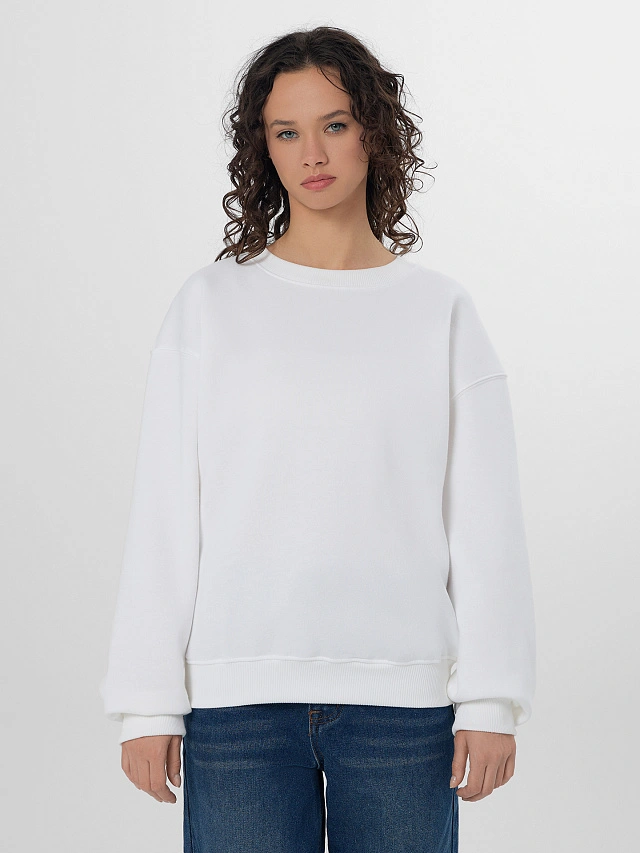 Теплый свитшот женский белый - 3