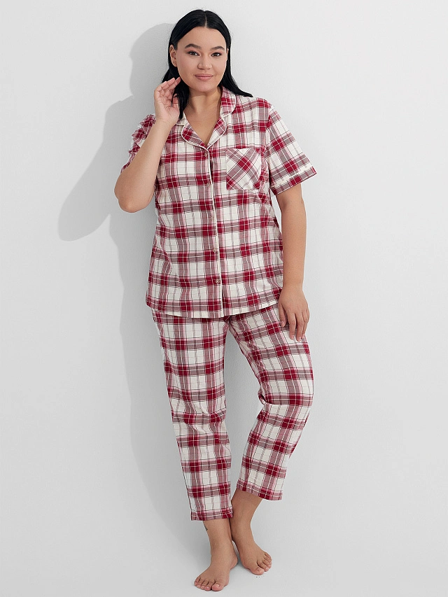 Костюм домашний женский в клетку - 6