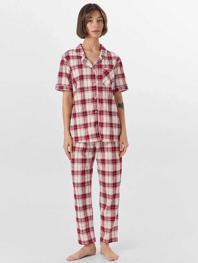 Костюм домашний женский в клетку - 9