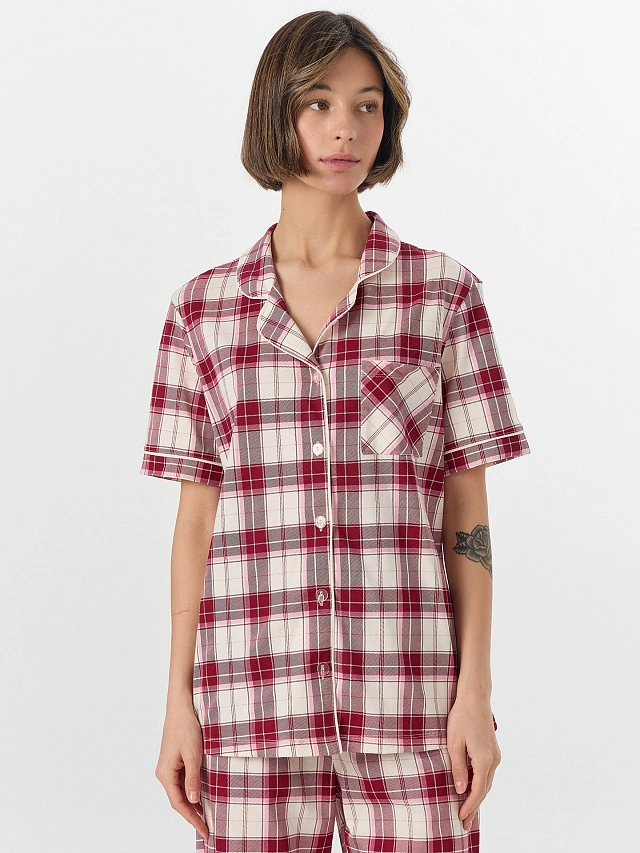 Костюм домашний женский в клетку - 11