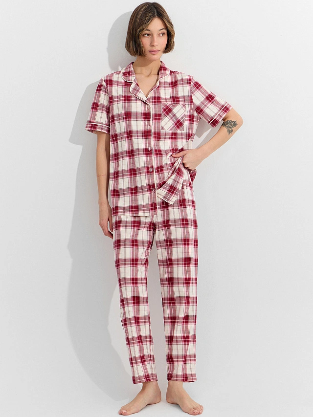 Костюм домашний женский в клетку - 14