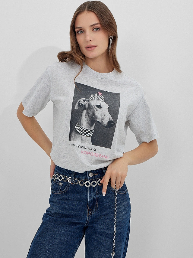 Футболка женская с надписью "Не принцесса. Королевна!" - 7