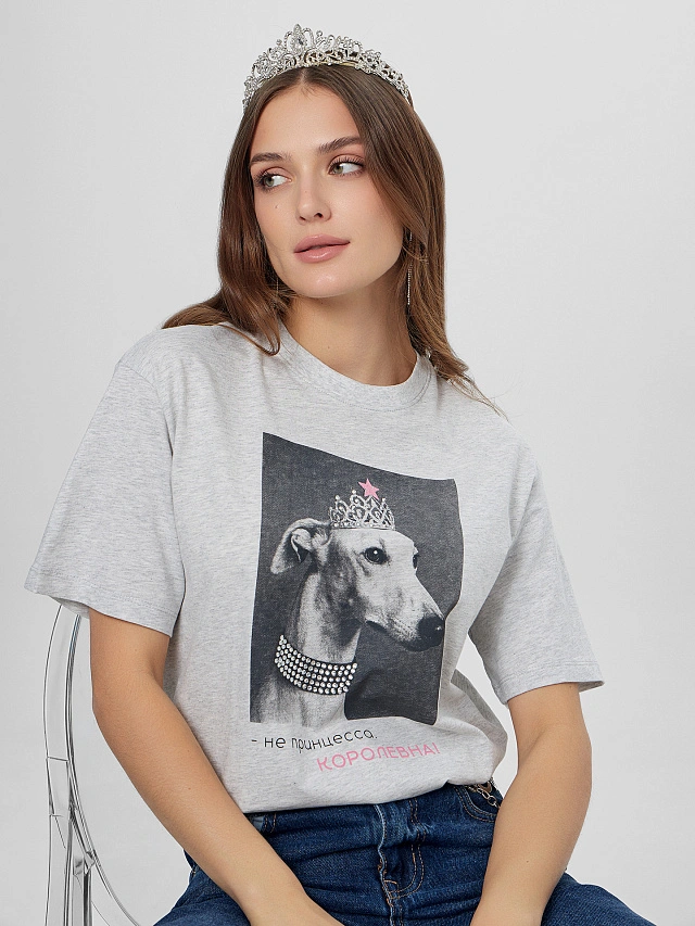 Футболка женская с надписью "Не принцесса. Королевна!" - 9