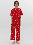 Комплект домашний женский красный с мандаринами