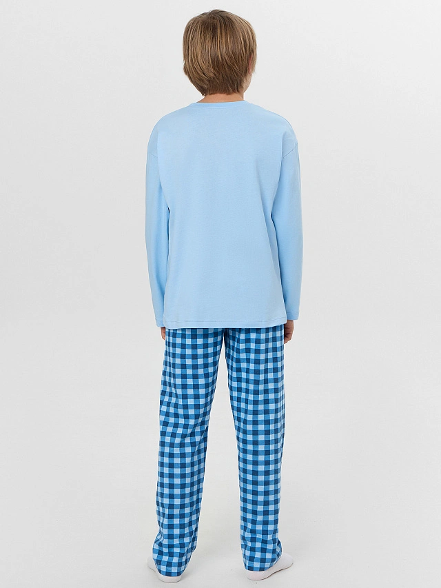 Комплект для мальчиков голубой с принтом - 2