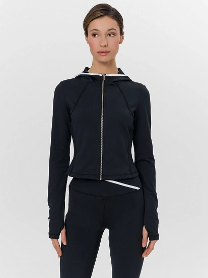 картинка Толстовка женская на молнии черная от магазина стильной одежды Mark Formelle