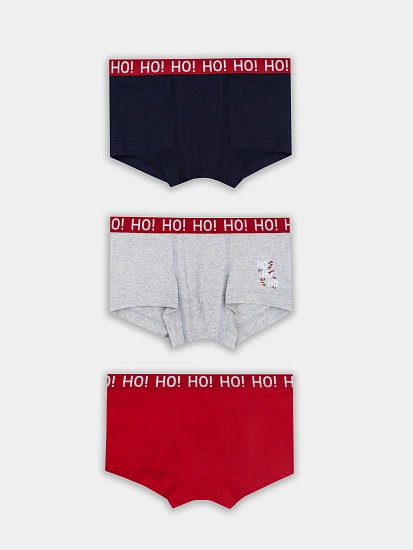 картинка Трусы для мальчиков с новогодним принтом в наборе, 3 шт от магазина одежды для мальчиков от бренда Mark Formelle
