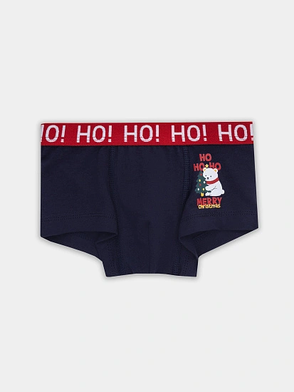 картинка Трусы боксеры для мальчиков с новогодним принтом от магазина одежды для мальчиков от бренда Mark Formelle