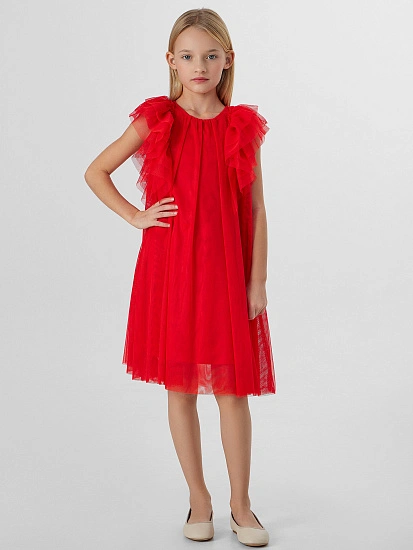 картинка Нарядное платье для девочек красное от известного бренда одежды для девочек Mark Formelle