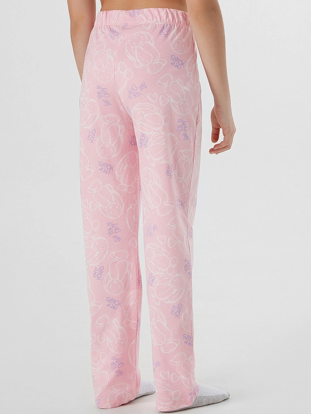 Комплект для девочек розовый с надписью "Cute bunny" - 7