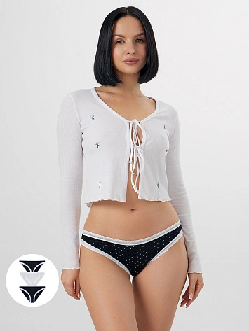 Трусы слипы женские в наборе, 3 шт