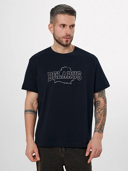 картинка Футболка мужская черная с надписью "Belarus" от магазина мужской одежды Mark Formelle