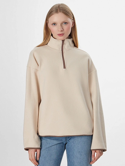 картинка Толстовка женская бежевая из флиса от магазина стильной одежды Mark Formelle