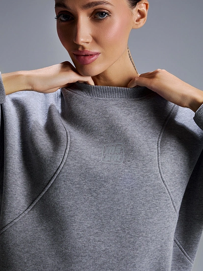 картинка Теплый свитшот женский серый от магазина стильной одежды Mark Formelle