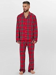 Комплект домашний мужской красный в клетку