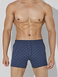 Трусы-шорты мужские синие с узором