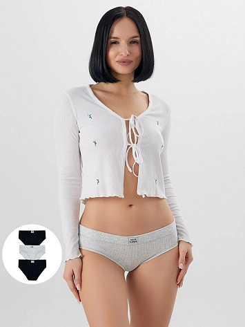 Трусы слипы женские в наборе, 3 шт