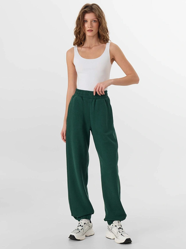 Брюки джоггеры женские зеленые - 3