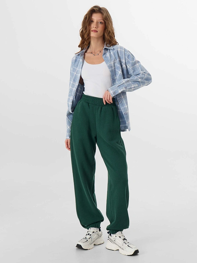 Брюки джоггеры женские зеленые - 5