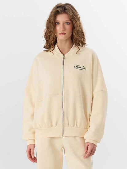 картинка Толстовка женская бежевая на молнии от магазина стильной одежды Mark Formelle