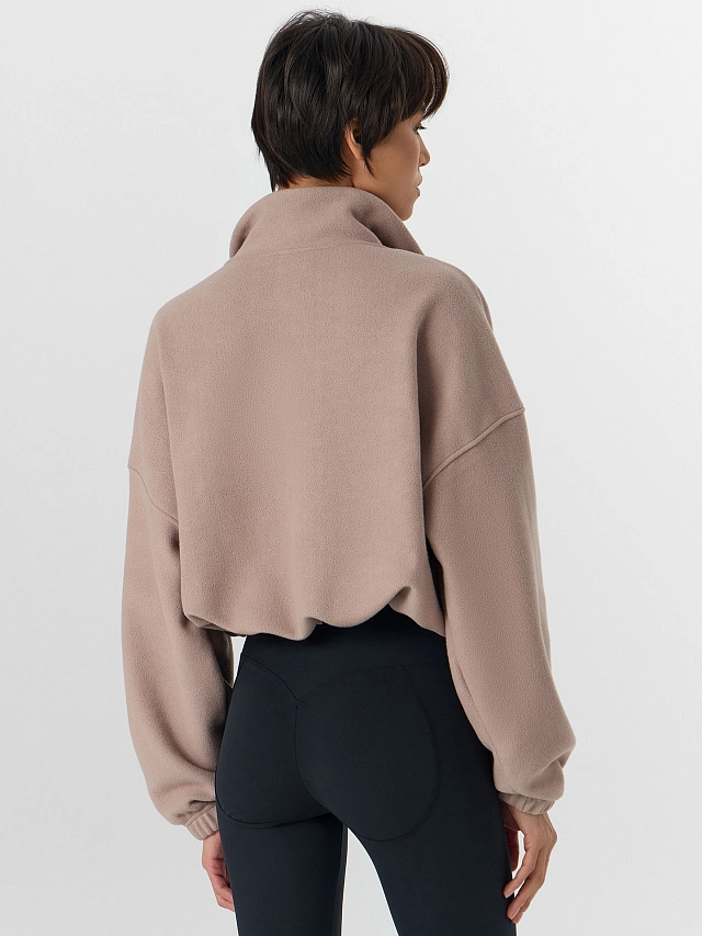 Свитшот женский бежевый из флиса - 7