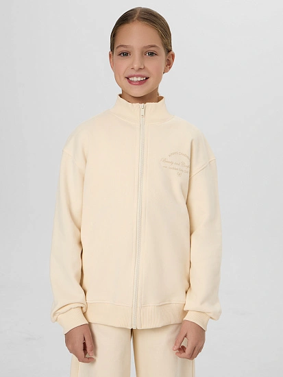 картинка Толстовка для девочек бежевая на молнии от известного бренда одежды для девочек Mark Formelle