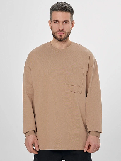 картинка Лонгслив мужской бежевый от магазина мужской одежды Mark Formelle