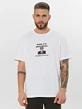 Футболка мужская белая с принтом